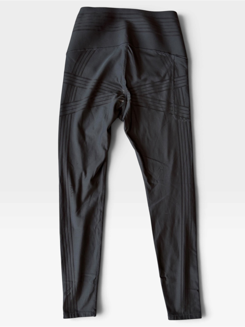 Fanka Gray Body Sculpt Side Pocket Leggings High Rise Geometric Compression - Picture 3 of 11